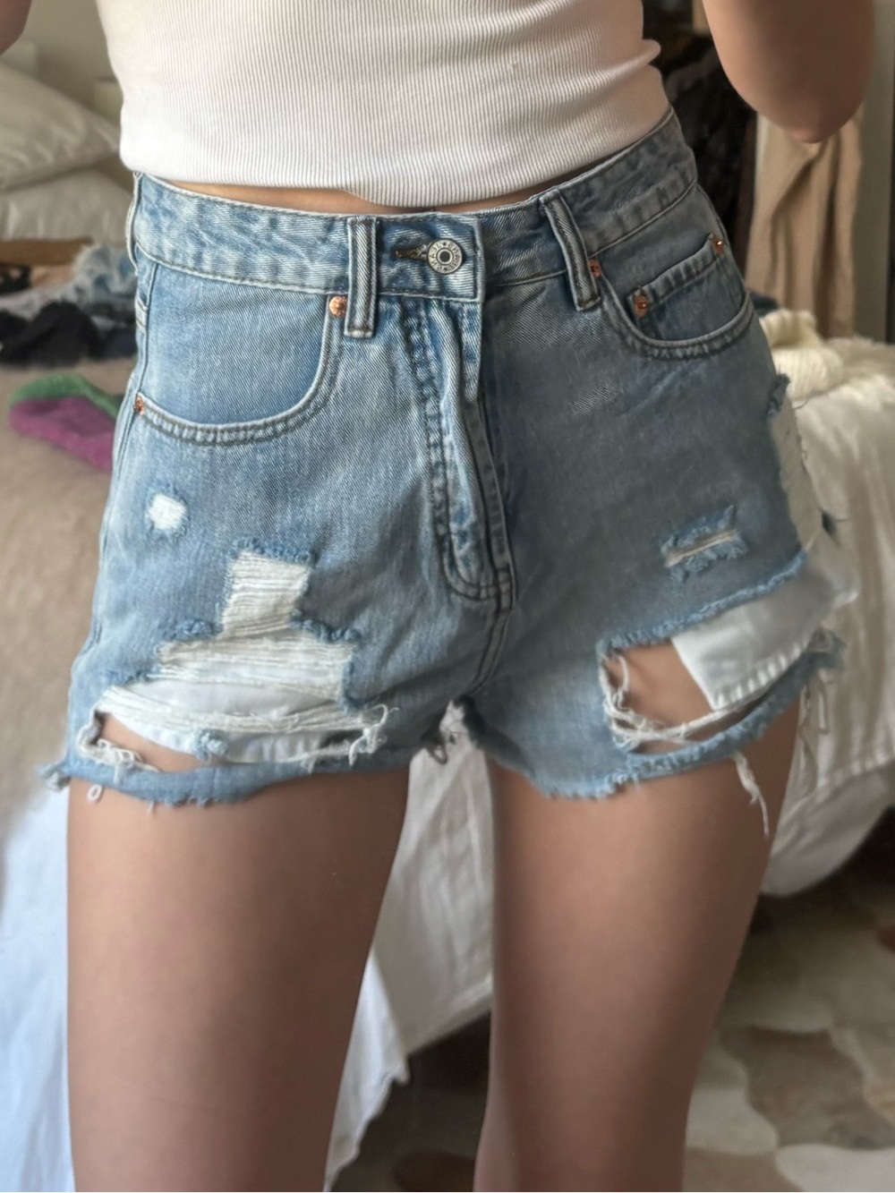 Signature8 Distressed Jean Shorts